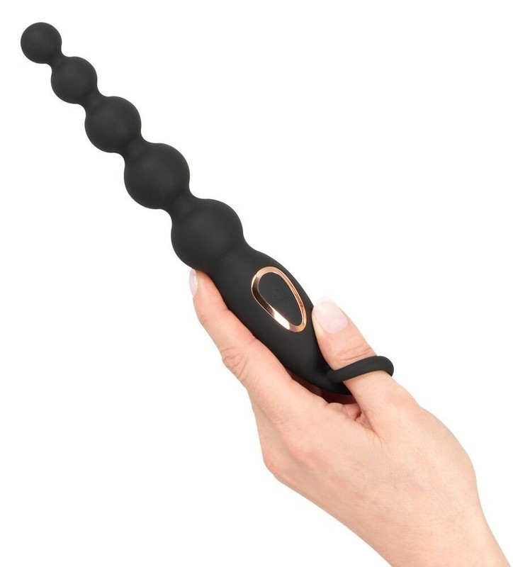 Vibrating Anal Beads 7 Functions Waterproof Silicone Anal Plug Black gallery
