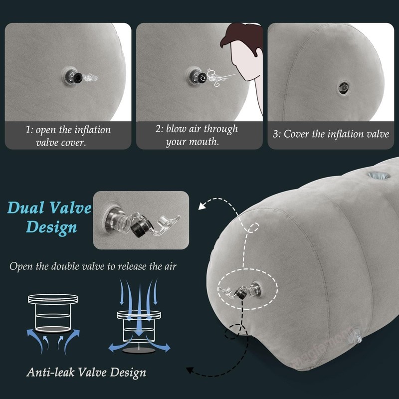 Inflatable Heart Shaped Sex Pillow with Anti Leak Dual Valve for Quick Use gallery