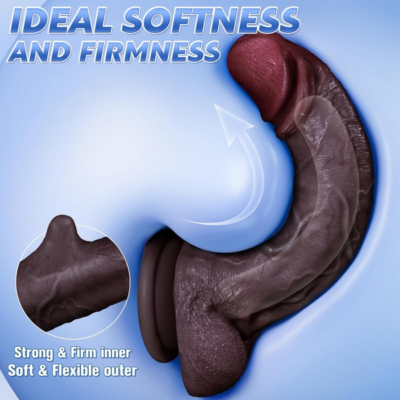 Realistic Black Dildo Sex Toy, Soft Body-Safe Silicone 6.3 Inch Lifelike Skin G gallery