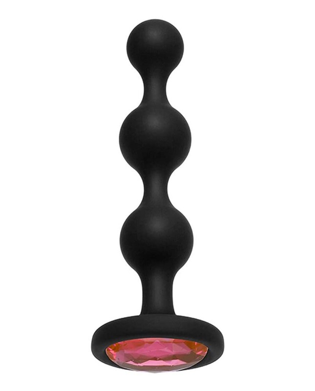 Silicone Jeweled Butt Plug Ribbed Anal Beads ASS Anal Sex Toys for Beginners