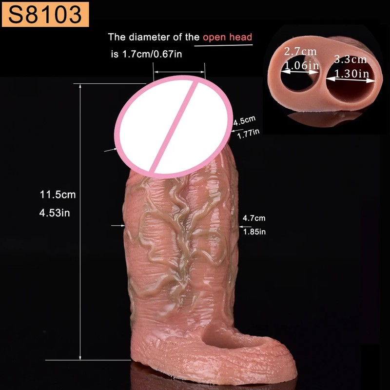 Long Hollow Sleeve With Briefs&Boxer Shorts Silicone Wearable Penis Sleeve