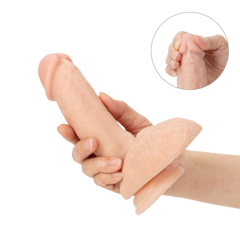 7.3&Prime; Dual Density Real Feel Realistic G-spot Anal Dildo Dong Cock with Balls