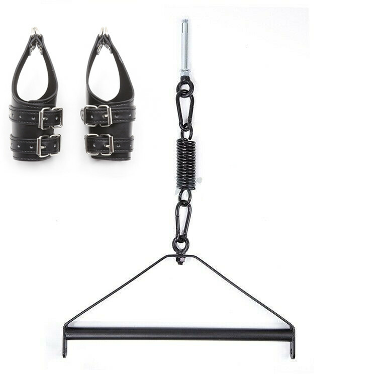 BDSM Suspension Hanging Wrist Cuffs Harness Head Hood Bar Restraints Frame gallery