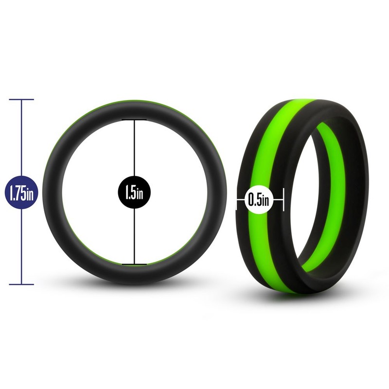 Performance - Silicone Go Pro Cock Ring - Black/green/black gallery