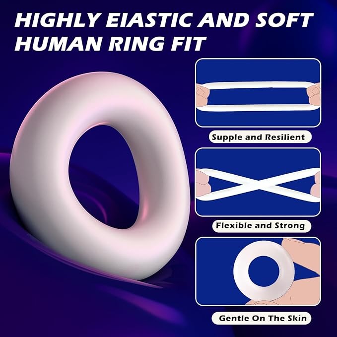 3Pcs Cock Ring Super Stretchy Strong Stay Harder Penis Rings Men +60ml Lubricant gallery