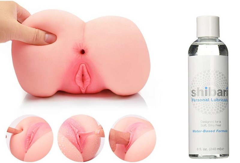 Virgin Realistic Silicone Pussy /Ass Sex Toys + Water Based 8 Oz Lube 9 (Adult)