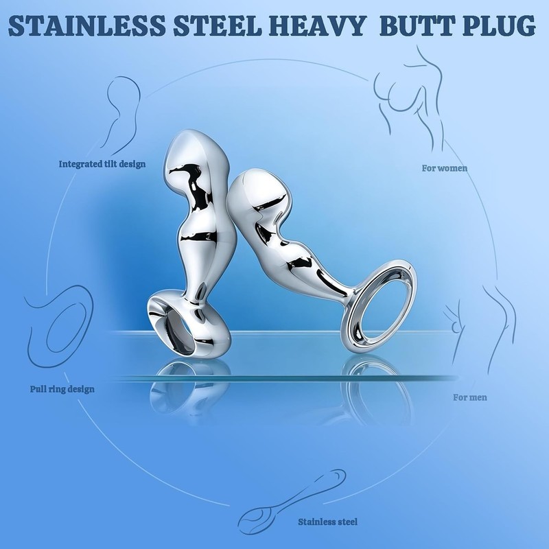 Multifunctional Anal Trainer and Cock Ring in Stainless Steel for Versatile Play gallery