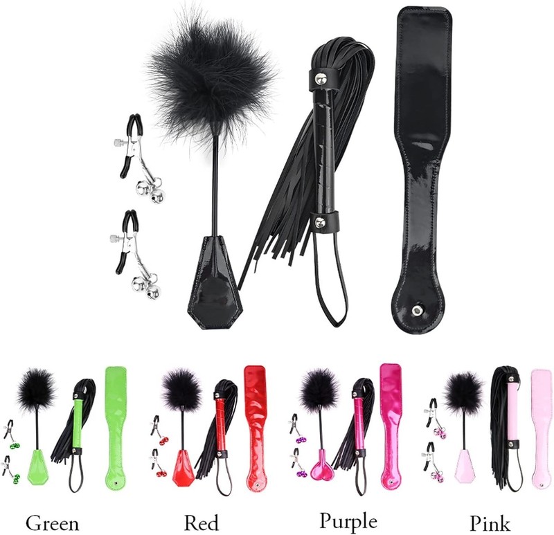 Versatile BDSM Training Set with Pink Whip Paddle and Comfortable Restraints gallery