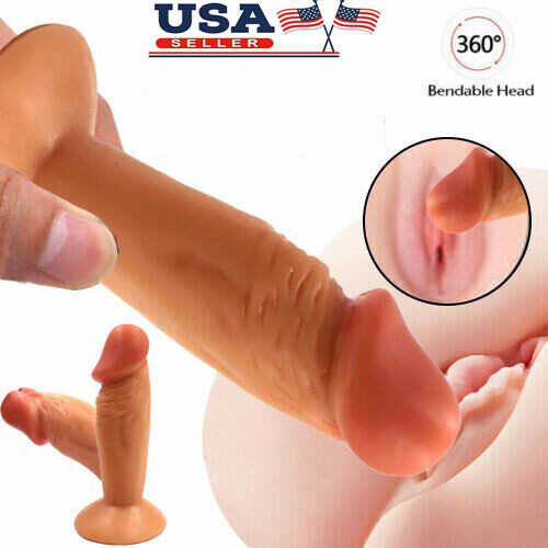 4&Prime; Small Realistic Dildo For Beginners Soft Cock For Women Men Penis Sex-Toy US