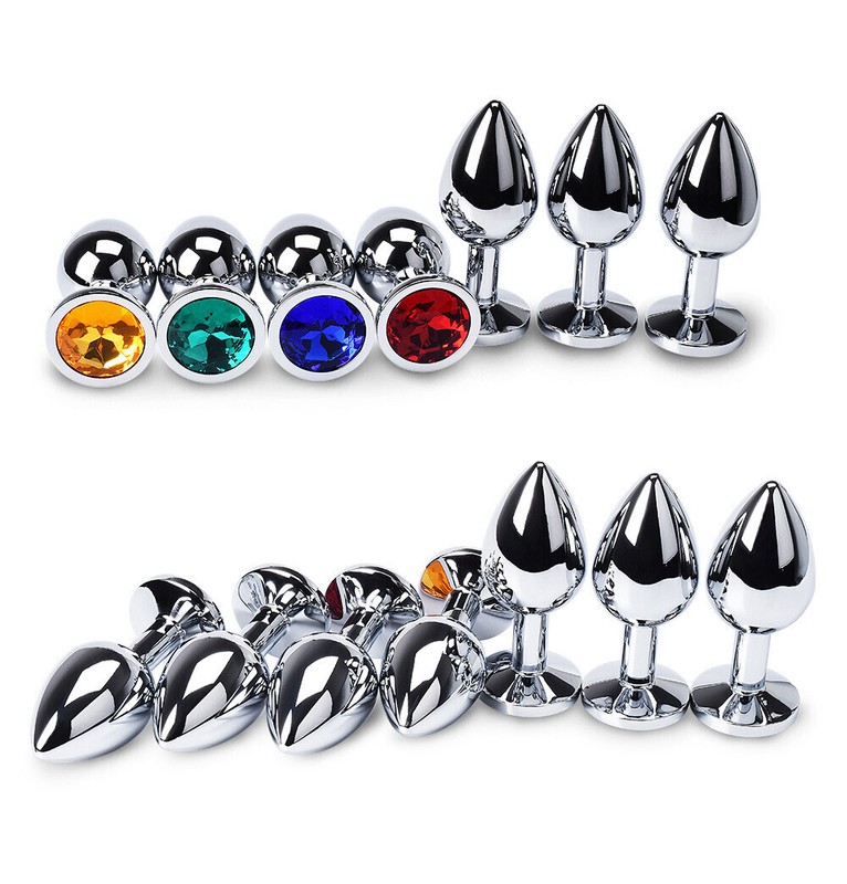 Butt Plug Anal Toy Colorful Jewel Metal Stainless Sex Toys For Women Men Couples gallery