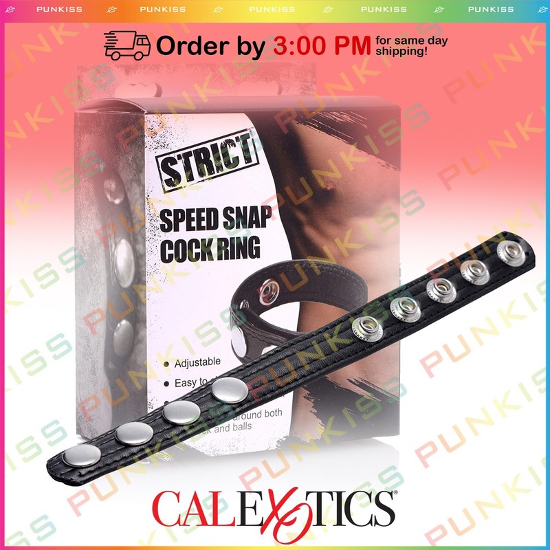 STRICT Snap Leather Strap Penis Cock Ring💋Erection Enhancer Sex Toy for Men
