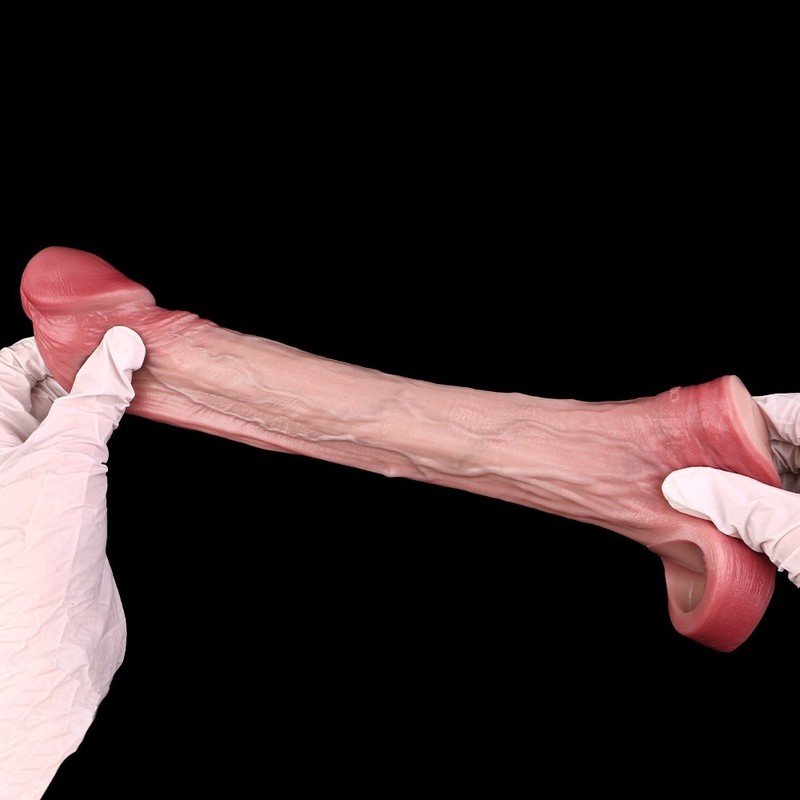 Male Thick Cock Girth Enlarger Reusable Silicone Penis Extension Sleeve gallery