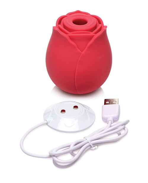 Inmi Bloomgasm 10X Silicone Suction Clit Stimulating Wild Rose Red gallery