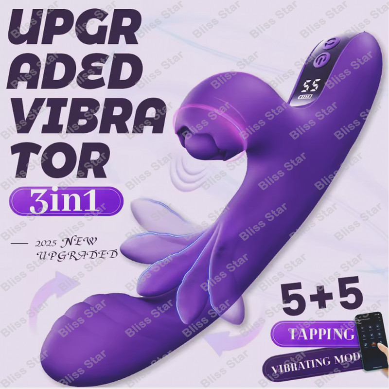 Flapping Rabbit G-spot Vibrator Clit Tapping Dildo Stimulator Sex Toys for Women