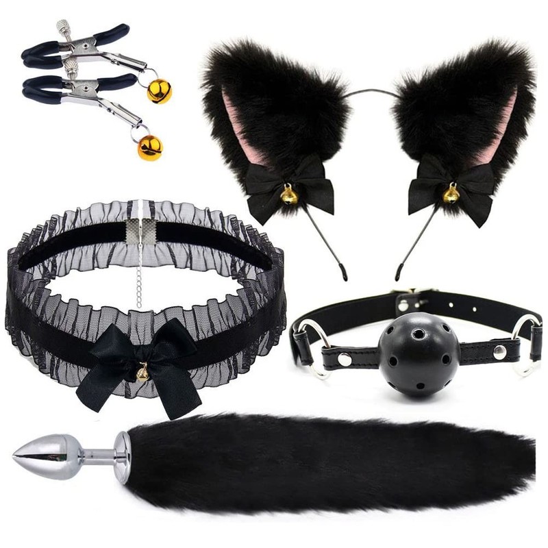 Uleade 5PCS/Set Butt Plug Anal Plug Set, Sex Fox Tail Anal Sex Toys Butt Plug...