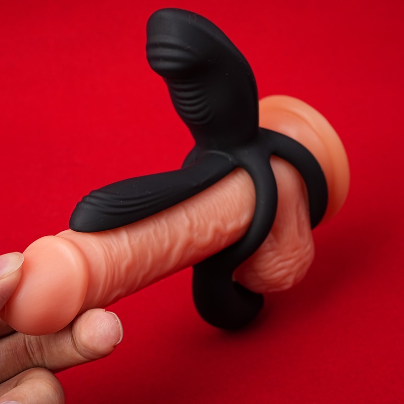 Penis Cock Ring Vibrator Testicle Prostate Massager Sex Toy for Women Men Couple