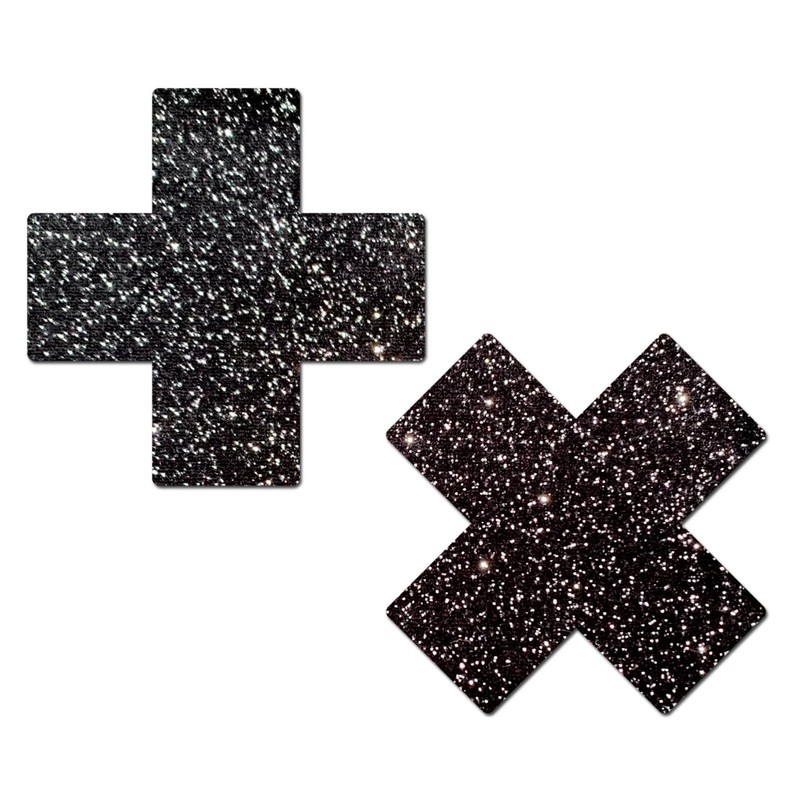 Pastease Plus X Sparkle Black Plus Nipple Pasties Cover, New gallery