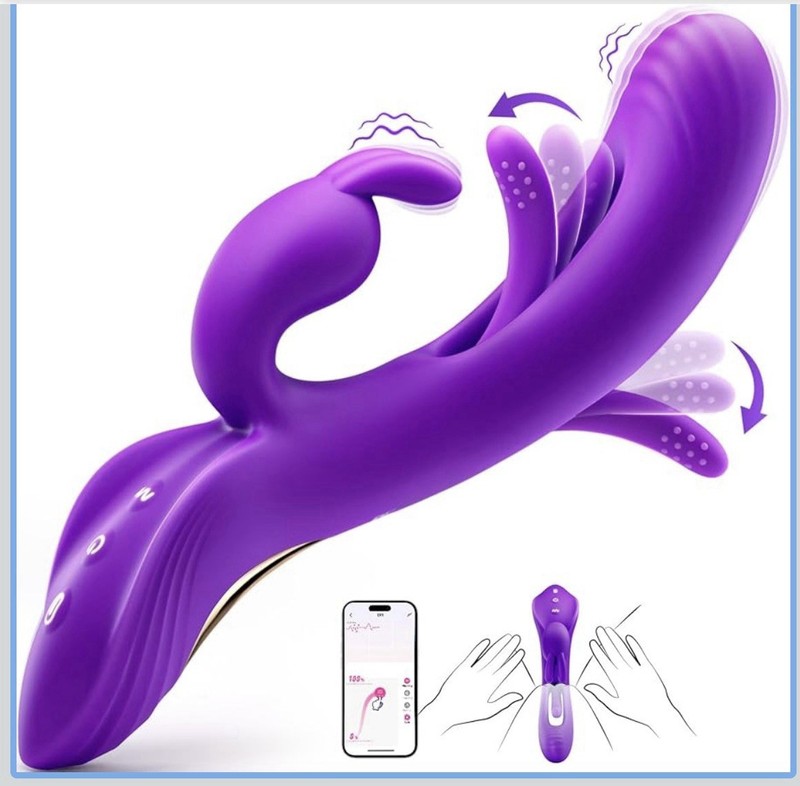 Rotating Rabbit Vibrator Thrusting Dildo Clit G-Spot Massager Sex Toys for Women