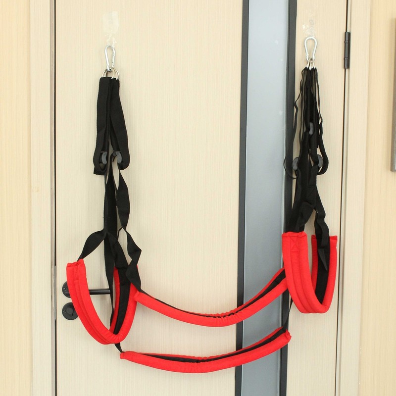 Red&black Sex Straps Sex Swing Chair Sling Hanging Tripod Couple Love Aid Belts