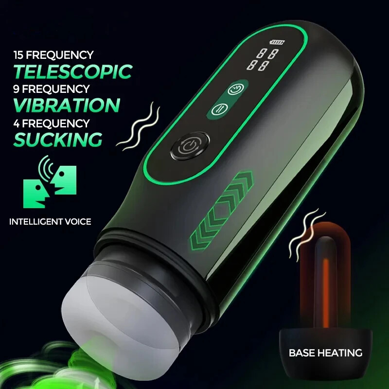 Automatic Male Masturbaters Heating Telescopic Stroker Penis Training Handsfree