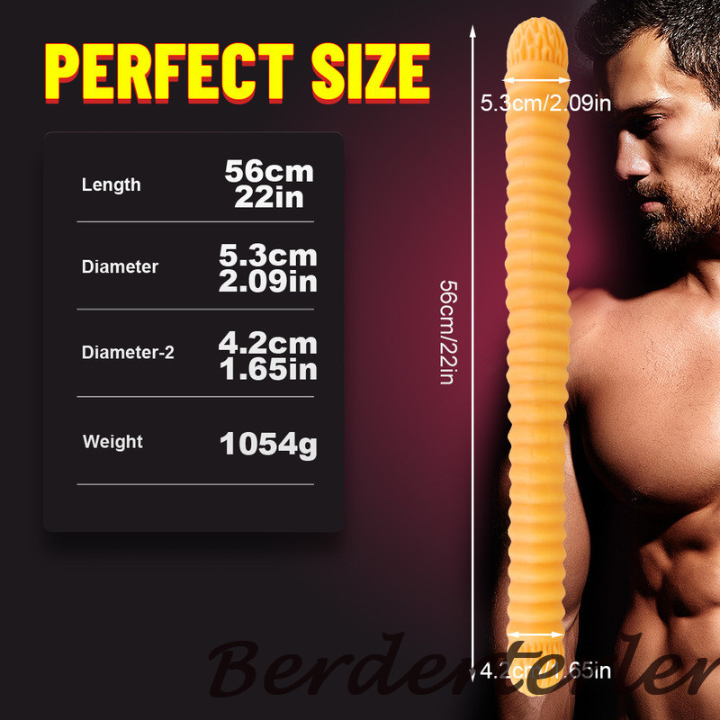 56cm Super Long Double Head Screw Thread Large Thick Anal Whip Lesbian Sex Toys gallery