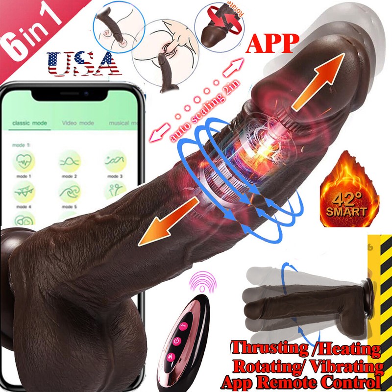 Automatic Heating Thrusting Dildo Vibrator Hands-Free Machine Sex Toys for Women