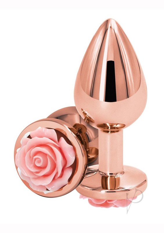 Rear Assets Rose Aluminum Anal Plug - Medium - Pink/Rose Gold gallery