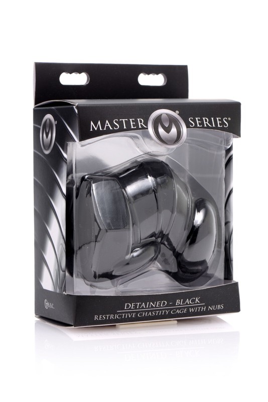 Detained Black Restrictive Chastity Cage Cock Restraint Bondage CBT Penis Harnes
