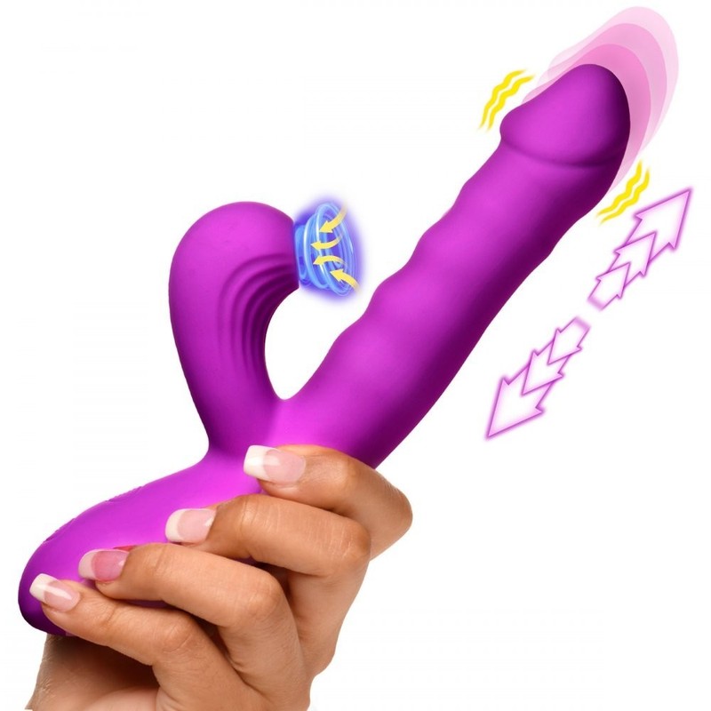 Shegasm Thrust Wave Thrusting and Sucking Silicone Rabbit Vibrator