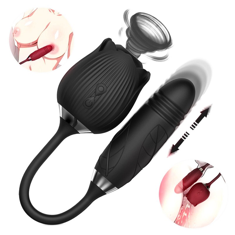 Rose Vibrator Clit Sucking G-spot Dildo Thrusting Massager Sex Toys for Women gallery