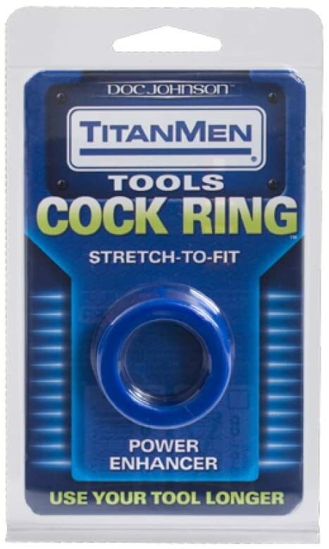 Doc Johnson TitanMen Cock Ring, Made of Body-Safe TPR – Blue