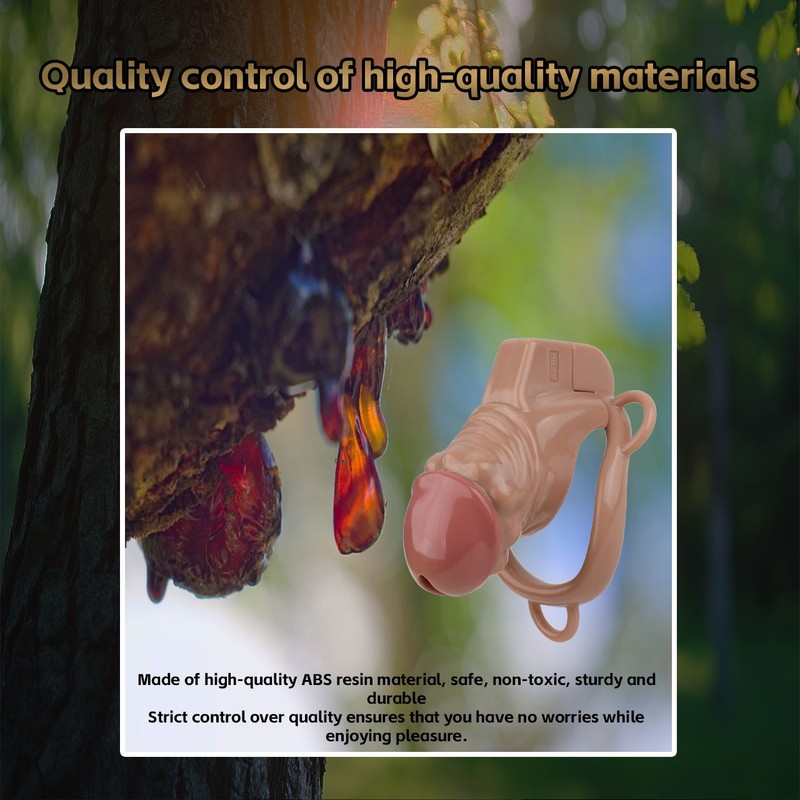 FRRK Realistic Chastity Cage Hollow Resin Cock Cage for Men Strap-on 4 Lock Ring gallery