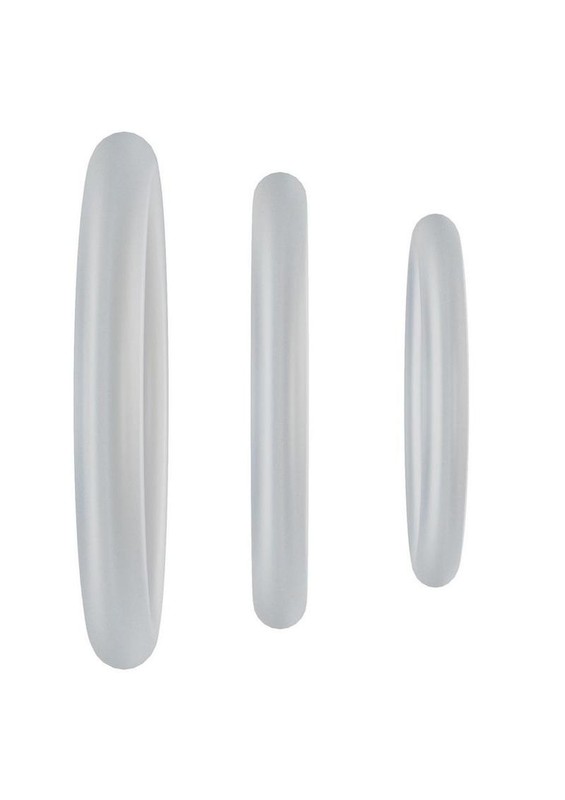 Rock Solid Tri-Pack Silicone Gasket Cock Ring - White gallery