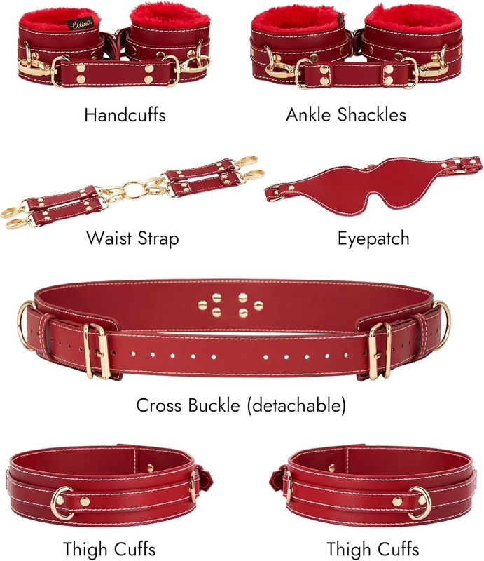 UTIMI Sex Bondage BDSM Kit Restraints 6PCS Sets with Adjustable Handcuffs Ankle gallery