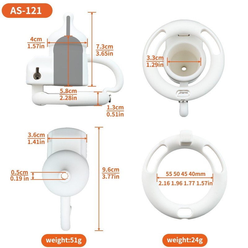 Male Chasity Cage Silicone LightWeight Device with 4 Rings Lock for Sissy Men gallery