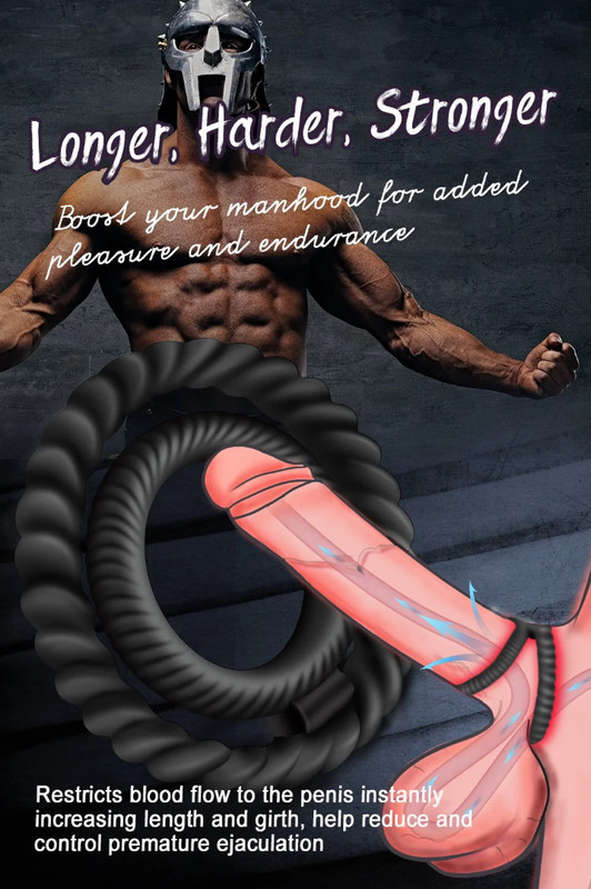 DUAL Ball-Scrotum-Ring-Penis Stretcher Enhancer Delay Ejaculation for Male Men