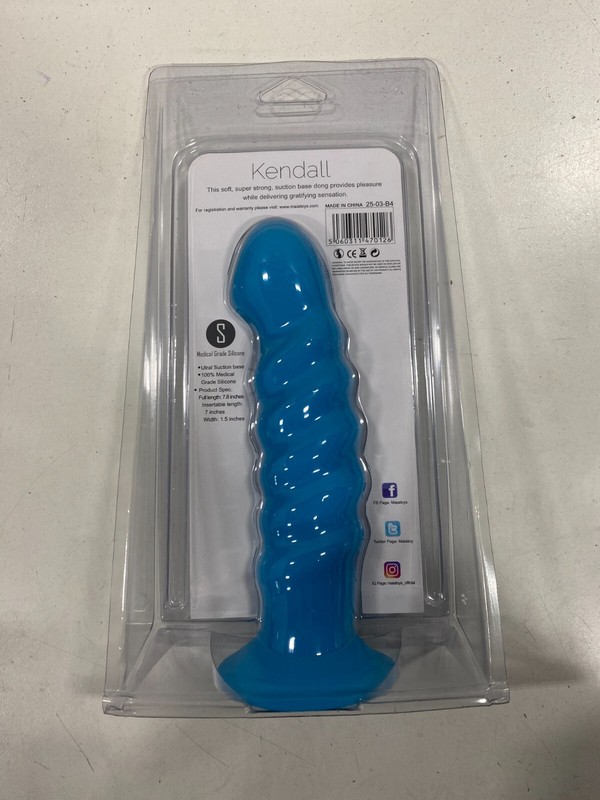 Silicone Realistic Dildo With Suction Cup Ribbed 8 Inches Maia Toys Neon Blue gallery