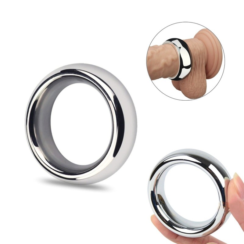1.55&Prime; Heavy Duty Stainless Steel Metal Silver Cock Ring Penis Enhancer Band