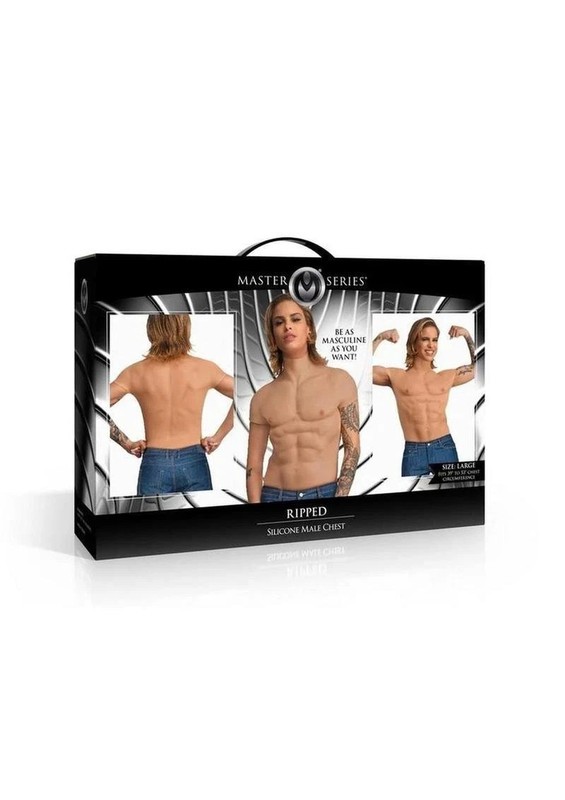 Master Series Ripped Silicone Male Chest Shirt – Large – Vanilla