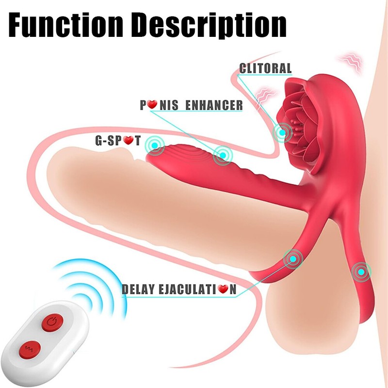 Penis Cock Ring Vibrator G-spot Dildo Massager Sex Toys For Women Men Adult USA gallery