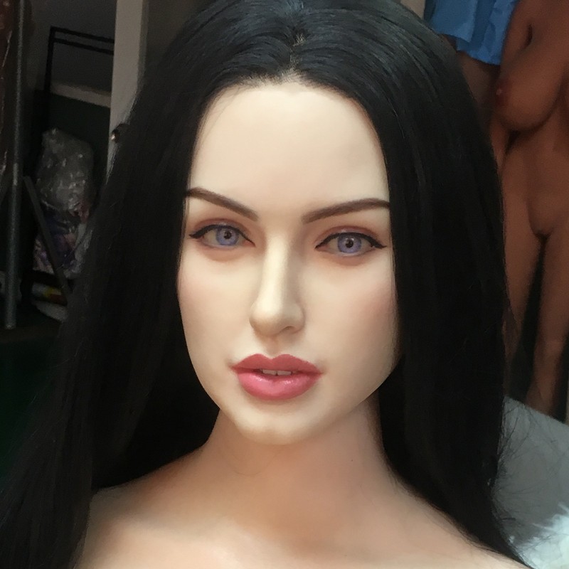 (Only Head) Realistic Silicone Sex D-olls Lifelike Adult Toys W/Implant Hair