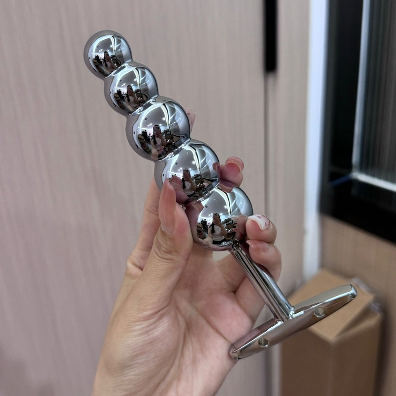 Metal Beads Anal Butt Plug Deep Massager G-spot Dildo for Women Men Sex Toys