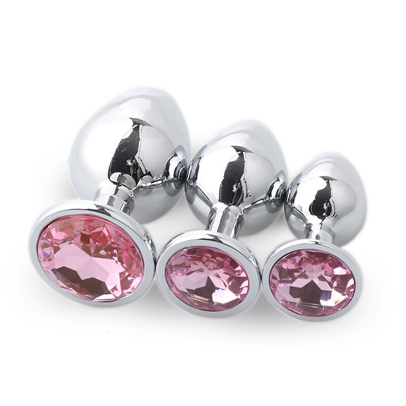 Dilator Anal Butt Plug Toy Insert Training Metal Plugs Crystal Jeweled S/M/L