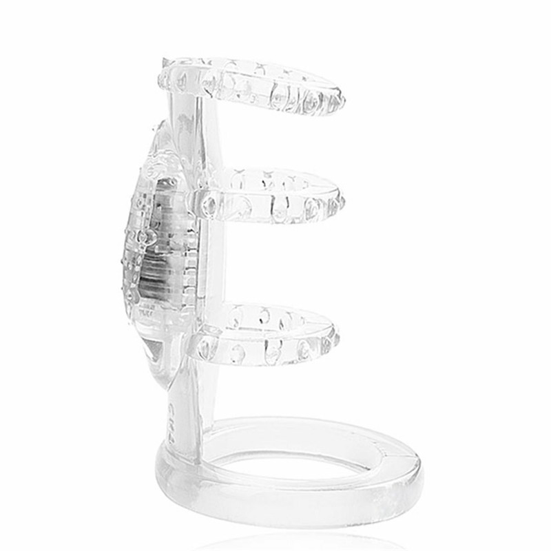 Zinger Vibrating Penis Cock Cage Ring Sleeve Sheath Girth Enhancer Enlarger gallery