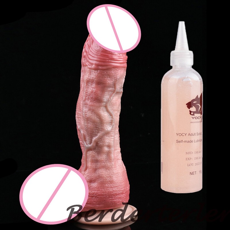 7.95'' Realistic Deep Veins Double Layer Dildo Dual-Layer Silicone Anal Sex Toys gallery