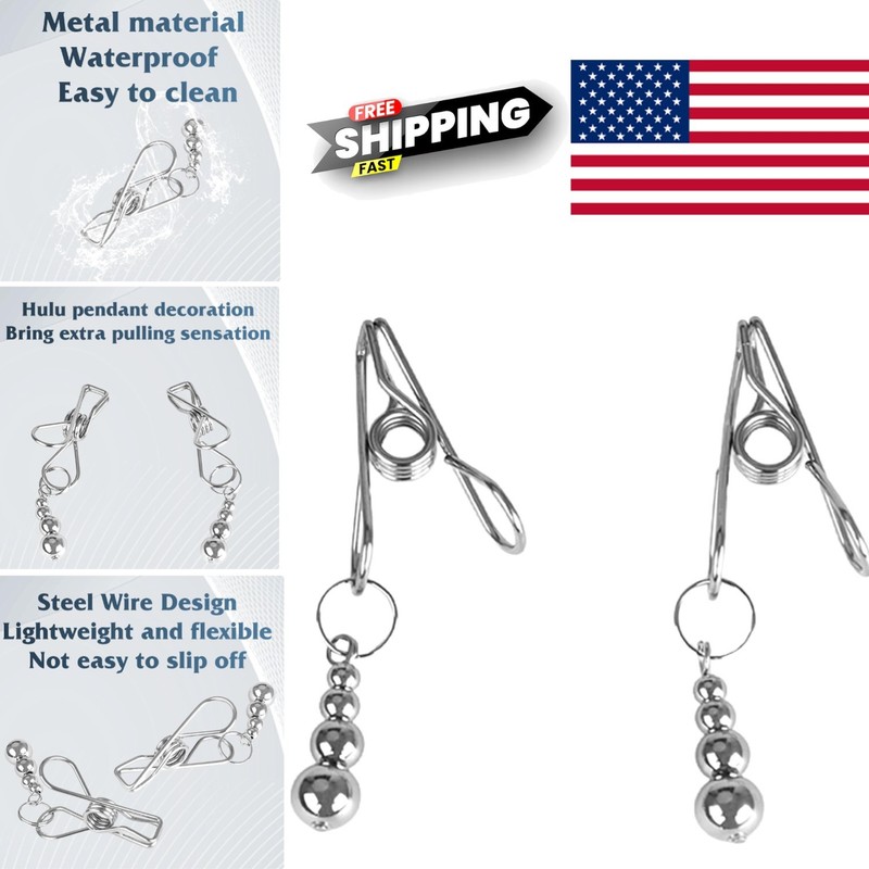 Adjustable Metal Nipple Clamps with Small Balls Comfortable Design for Pleasure