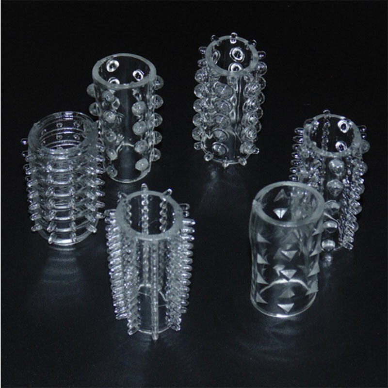 6PC Reusable Cock Ring Glans Penis Enlarger Delayed Ejaculation Sleeve Extender.