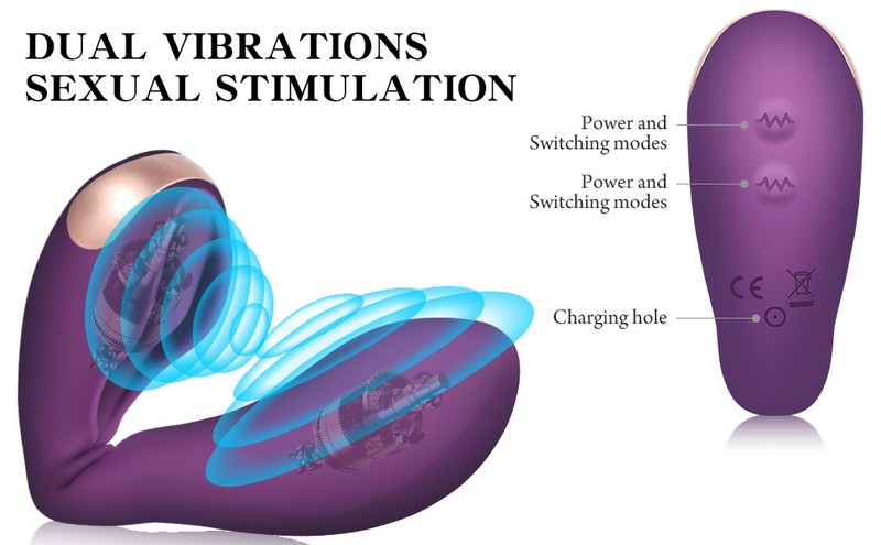 Dual Vibrater Anal Clit Bendable Vibrator G-Sport Hand-Held Powerful Dildo Women gallery