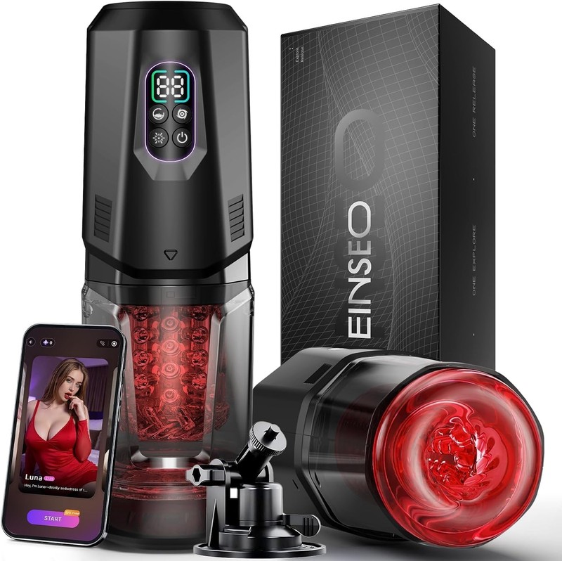 Male Masturbator with AI Sync Video Sync Thrusting Vibrating Modes, Hands-Free