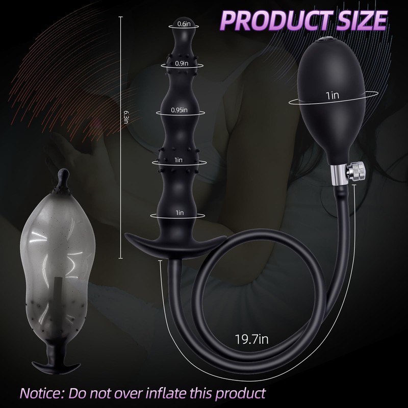 New Silicone Inflatable Bead Anal Plug with Solid Center Silicone Anal Balloo... gallery